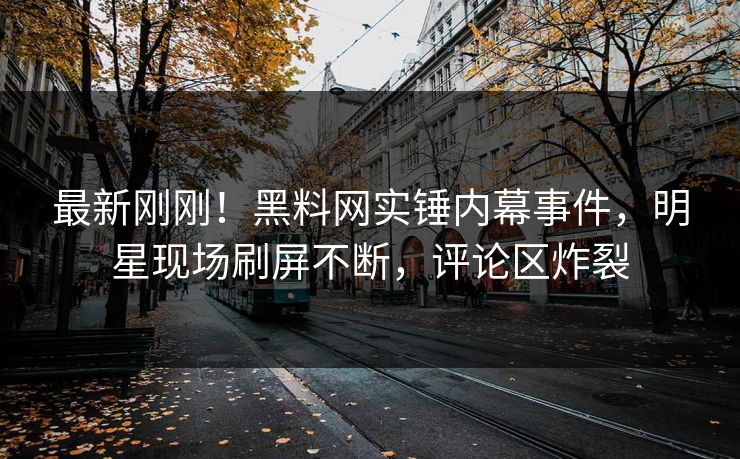 最新刚刚！黑料网实锤内幕事件，明星现场刷屏不断，评论区炸裂
