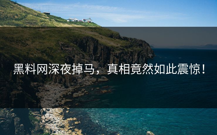 黑料网深夜掉马，真相竟然如此震惊！