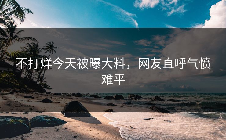 不打烊今天被曝大料，网友直呼气愤难平