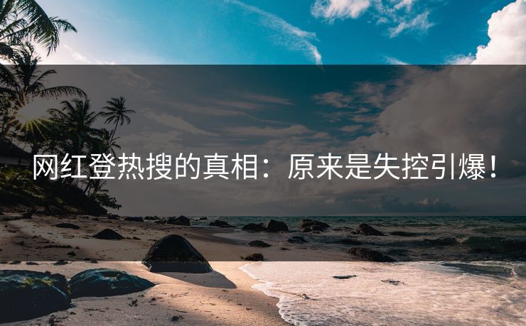 网红登热搜的真相：原来是失控引爆！