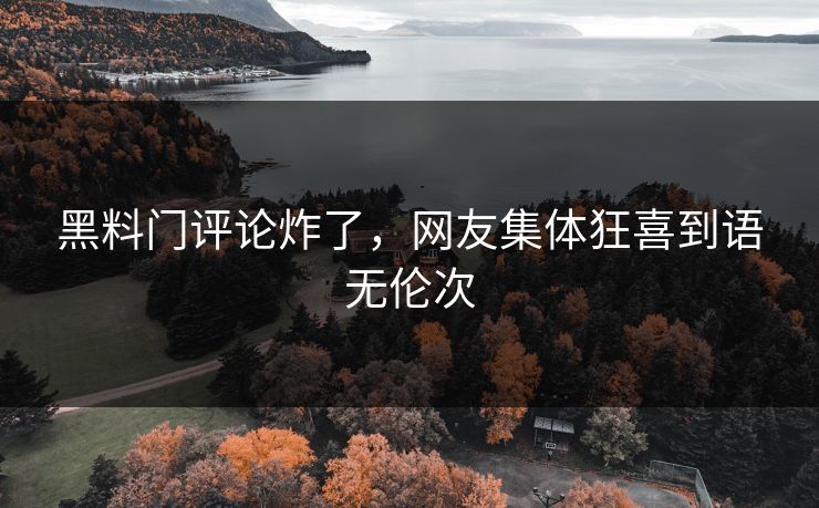 黑料门评论炸了，网友集体狂喜到语无伦次
