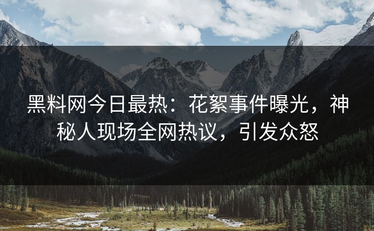 黑料网今日最热：花絮事件曝光，神秘人现场全网热议，引发众怒
