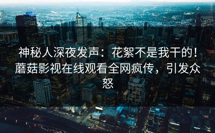 神秘人深夜发声：花絮不是我干的！蘑菇影视在线观看全网疯传，引发众怒